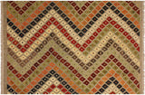 Flat Weave Kilim, Antique, Navaho, Vintage, Handmade, Modern Kilim Gray Brown Hand-Woven Rectangle 100% Wool Area Rug 5 x 7
