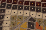 Flat Weave Kilim, Antique, Navaho, Vintage, Handmade, Modern Kilim Gray Beige Hand-Woven Rectangle 100% Wool Area Rug 5 x 7