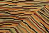 Flat Weave Kilim, Antique, Navaho, Vintage, Handmade, Modern Kilim Orange Red Hand-Woven Rectangle 100% Wool Area Rug 10 x 14