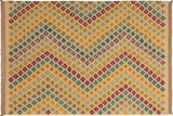 Chic Turkish Kilim Marquita Hand-Woven Wool Rug - 5'0'' x 6'6''