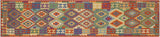 Bohemian Turkish Kilim Deloris Hand-Woven Wool Runner -2'10'' x 13'2''