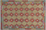 Retro Turkish Kilim Colin Hand-Woven Wool Rug - 6'1'' x 8'2''
