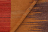 Flat Weave Kilim, Antique, Navaho, Vintage, Handmade, Modern Kilim Brown Red Hand-Woven Rectangle 100% Wool Area Rug 8 x 10