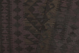 Flat Weave Kilim, Antique, Navaho, Vintage, Handmade, Geometric Kilim Black Blue Hand-Woven Rectangle 100% Wool Area Rug 5 x 6
