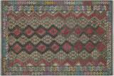 Southwestern Turkish Kilim Ward Hand-Woven Wool Rug - 5'10'' x 8'0''