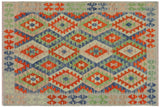 Retro Turkish Kilim Kyson Hand-Woven Wool Rug - 4'3'' x 5'10''