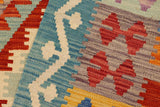 Flat Weave Kilim, Antique, Navaho, Vintage, Handmade, Geometric Kilim Rust Blue Hand-Woven Rectangle 100% Wool Area Rug 4 x 6