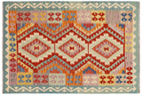 Bohemian Turkish Kilim Adison Hand-Woven Wool Rug - 4'3'' x 5'11''