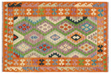 Tribal Turkish Kilim Sydney Hand-Woven Wool Rug - 4'2'' x 5'11''