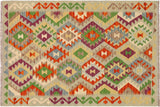 Retro Turkish Kilim Isabela Hand-Woven Wool Rug - 3'6'' x 5'0''