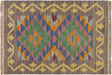 Retro Turkish Kilim Lilyana Hand-Woven Wool Rug - 2'4'' x 3'2''