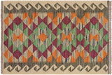 Southwestern Turkish Kilim Ali Hand-Woven Wool Rug - 2'0'' x 2'9''