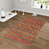 handmade Geometric Balouchi Purple Rust Hand Knotted RECTANGLE 100% WOOL area rug 3' x 5'