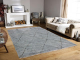 handmade Modern Moroccan Gray Black Hand Knotted RECTANGLE 100% WOOL area rug 8x10