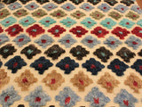 handmade Modern Moroccan Hi Beige Blue Hand Knotted RECTANGLE 100% WOOL area rug 8x10