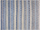 Modern Moroccan High-Low Providen Lt. Blue/Ivory Wool Rug - 8'4'' x 10'1''