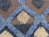 handmade Modern Moroccan Hi Lt. Blue Ivory Hand Knotted RECTANGLE 100% WOOL area rug 6x8