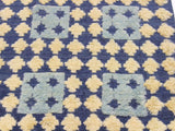 handmade Modern Moroccan Hi Blue Ivory Hand Knotted RECTANGLE 100% WOOL area rug 4x6