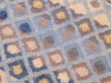 handmade Modern Moroccan Hi Blue Beige Hand Knotted RECTANGLE 100% WOOL area rug 6x9