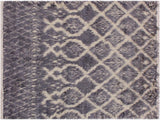Shag Moroccan Isiah Gray/Ivory Wool Rug - 4'1'' x 5'11''