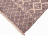 handmade Modern Moroccan Gray Beige Hand Knotted RECTANGLE 100% WOOL area rug 6x9