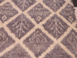 handmade Modern Moroccan Gray Beige Hand Knotted RECTANGLE 100% WOOL area rug 6x9