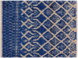 Modern Moroccan Allen Blue/Ivory Wool Rug - 4'1'' x 6'1''