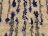 handmade Modern Moroccan Ivory Blue Hand Knotted RECTANGLE 100% WOOL area rug 9x12