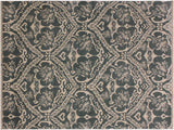 handmade Modern Nabila Grey Ivory Hand Knotted RECTANGLE WOOL&SILK area rug 4x6