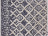 handmade Modern Moroccan Gray Ivory Hand Knotted RECTANGLE 100% WOOL area rug 3x5