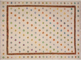 Modern Moroccan High-Low Carrol Ivory/Rust Wool Rug - 8'2'' x 11'5''