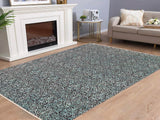 handmade Modern Kafkaz Brown Green Hand Knotted RECTANGLE WOOL&SILK area rug 8x10