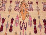 handmade Modern Moroccan Lt. Gold Red Hand Knotted RECTANGLE 100% WOOL area rug 5x7