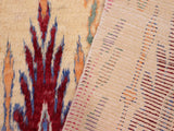 handmade Modern Moroccan Lt. Gold Red Hand Knotted RECTANGLE 100% WOOL area rug 5x7