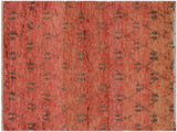 handmade Modern Moroccan Rust Brown Hand Knotted RECTANGLE 100% WOOL area rug 5x8