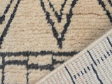 handmade Modern Moroccan Beige Gray Hand Knotted RECTANGLE 100% WOOL area rug 4x6