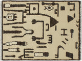 Tribal Moroccan High-Low Pile Parker Wool Rug - 4'2'' x 6'3''