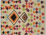Eclectic Moroccan High-Low Pile Nicholls Wool Rug - 5'1'' x 8'4''