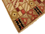 Bohemian Gabbeh Hildegar Beige/Red Wool Rug - 3'0'' x 5'2''