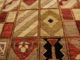 Bohemian Gabbeh Hildegar Beige/Red Wool Rug - 3'0'' x 5'2''