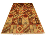Shabby Chic Gabbeh Magda Beige/Brown Wool Rug - 3'0'' x 4'10''