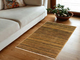 Modern Gabbeh Delfina Beige/Green Wool Rug - 2'9'' x 4'10''