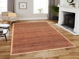 Contemporary Gabbeh Cheryll Tan/Beige Wool Rug - 6'1'' x 8'9''