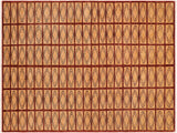 Modern Gabbeh Remedios Beige/Rust Wool Rug - 6'0'' x 8'9''