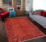 Handmade Kafakz Chobi Ziegler Modern Contemporary Red Red Hand Knotted Rectangel Hand Knotted 100% Vegetable Dyed wool area rug 6 x 8