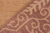 Handmade Kafakz Chobi Ziegler Modern Contemporary Beige Brown Hand Knotted Rectangel Hand Knotted 100% Vegetable Dyed wool area rug 6 x 9