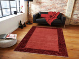 Handmade Kafakz Chobi Ziegler Modern Contemporary Red Red Hand Knotted Rectangel Hand Knotted 100% Vegetable Dyed wool area rug 6 x 8