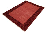 Handmade Kafakz Chobi Ziegler Modern Contemporary Red Red Hand Knotted Rectangel Hand Knotted 100% Vegetable Dyed wool area rug 6 x 8