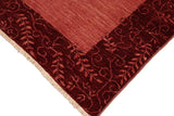 Handmade Kafakz Chobi Ziegler Modern Contemporary Red Red Hand Knotted Rectangel Hand Knotted 100% Vegetable Dyed wool area rug 6 x 8