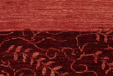 Handmade Kafakz Chobi Ziegler Modern Contemporary Red Red Hand Knotted Rectangel Hand Knotted 100% Vegetable Dyed wool area rug 6 x 8